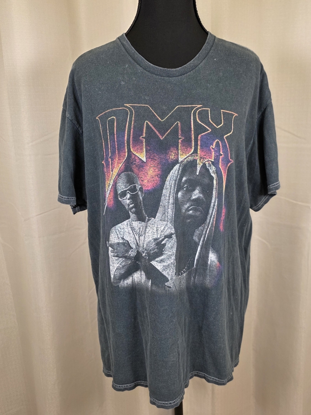 DMX Graphic T Shirt Faded Black Distressed Rap Tee Oversized Medium